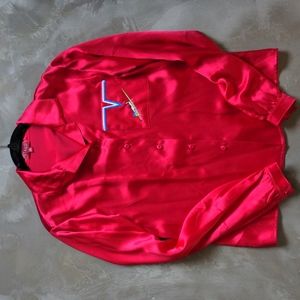 STAUD - Red Silk Top - X- SMALL